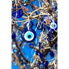 Lira 4cm 100 Adet Ağaç Süsleme Dekor Süsleme Delikli Cam Nazar Boncuğu PNR0243