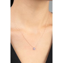 Elika Silver  Kadın Nazar Model Rose Kaplama 925 Ayar Gümüş Kolye