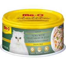 Me-O Delite Tahılsız Ton Balıklı Sebzeli Jöleli Yetişkin Kedi Konservesi 80 gr