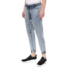 Cekmon Beli ve Paçası Lastikli Şalvar Model Erkek Kot Pantolon