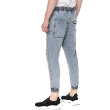 Cekmon Beli ve Paçası Lastikli Şalvar Model Erkek Kot Pantolon