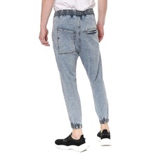 Cekmon Beli ve Paçası Lastikli Şalvar Model Erkek Kot Pantolon