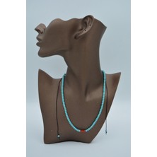 Stoneage Jewellery Mercan ve Turkuaz Taşlı Metalsiz Kolye