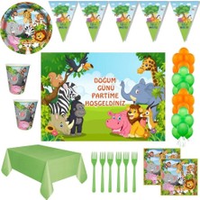 Parti Furyası Safari 24 Kişilik Parti Süsleri Afişli