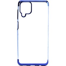 Case 4U Samsung Galaxy M12 Kılıf Dört Köşeli Lazer Silikon Mavi