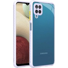Case 4U Samsung Galaxy M12 Kılıf Darbe Koruyucu Kenar Kamera Korumalı Silikon Kaff Kapak Mor