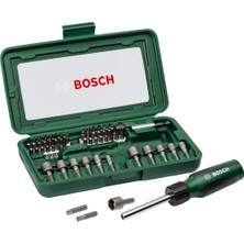 Bosch 46 Parça Cırcır Tornavida Seti Vidalama Seti Lokma Seti + Esnek Bükülebilir Uzatma