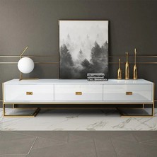 Hitit Dekorasyon Barbara Gold Metal Tv Ünitesi