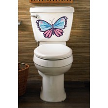 Msticker Sevimli Kelebek Figürlü Banyo Klozet Kapağı Sticker
