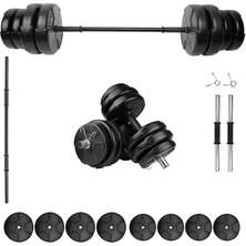 E-Life 35 kg Dambıl Seti & Halter Seti Ağırlık Fitness Seti