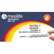 Mesilife CRW-1108 Civasız Cam Beden Derecesi Ateş Ölçer 12 Adet