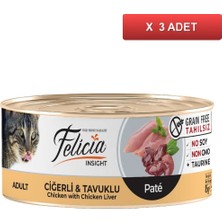 Felicia Ciğerli-Tavuklu Kıyılmış Tahılsız Kedi Konservesi 85 gr (3 Adet)
