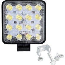 UniChrome ZAUSS 2 Adet 16 LED Kare Lamba Off Road Traktör Tekne (110 x 110 Mm)