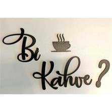 Balım Bi Kahve? 4 Parça Siyah Ahşap Lazer Kesim Duvar Dekorasyon Ürünü