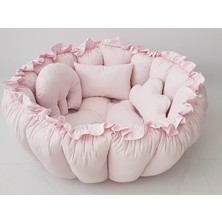 Babynest Dünyası Toz Pembe Yuvarlak Babynest Uyku ve Oyun Minderi