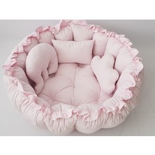 Babynest Dünyası Toz Pembe Yuvarlak Babynest Uyku ve Oyun Minderi