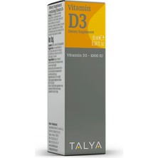 Talya Vitamin D3 İçeren Takviye Edici Gıda Damla, 1000 IU, 10 ml