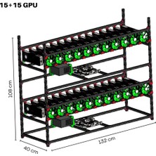 Hobi İzmir Tubrig Mining Rig Kasası, Çift Katlı Rig, 30 Gpu + Fanlı