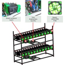 Hobi İzmir Tubrig Mining Rig Kasası, Çift Katlı Rig, 30 Gpu + Fanlı