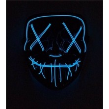 Blue Wings LED Işıklı Neon Maske 3 Modlu Parti Eğlence Maskesi