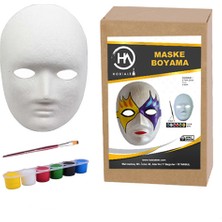 Hobialem Maske Boyama Seti Eğitici Maske Boyama 6'lı Boya Maske ve Fırça Eğlenceli Aktivite