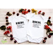 Limon Unisex Bebek Beyaz Annem - Babam 2'li Zıbın Seti