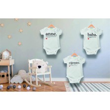 Limon Unisex Bebek Beyaz Anne - Baba - Ciğerpâre 3'lü Zıbın Seti