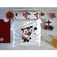 Taç Lisanslı Disney Sevgililer Günü Minnie Mickey Love Day Glow Çift Kişilik Nevresim Takımı