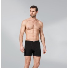 Namaldı 10 Adet Siyah Renk Ribana Paçalı Boxer