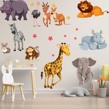 Echo Home Sevimli Hayvanlar Çocuk Odası Duvar Sticker Çocuk Bebek Odası Duvar Dekorasyon Etiket