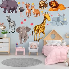 Echo Home Sevimli Hayvanlar Çocuk Odası Duvar Sticker Çocuk Bebek Odası Duvar Dekorasyon Etiket