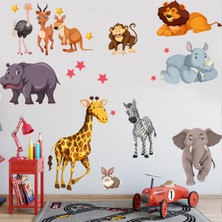Echo Home Sevimli Hayvanlar Çocuk Odası Duvar Sticker Çocuk Bebek Odası Duvar Dekorasyon Etiket