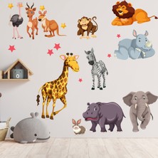 Echo Home Sevimli Hayvanlar Çocuk Odası Duvar Sticker Çocuk Bebek Odası Duvar Dekorasyon Etiket