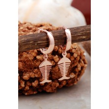 Sümer Telkari Balık Rose Gümüş Küpe 5433