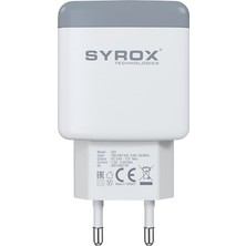 Syrox Q31 Hızlı Şarj Adaptörü (Başlık) 3.0A 18W Beyaz