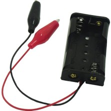 Robotistan 2'li Aa Pil Yuvası (Krokodil Kablolu)