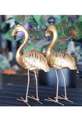 Le Atölye Flamingo Dekoratif Biblo 2'li Gold