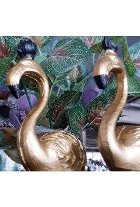 Le Atölye Flamingo Dekoratif Biblo 2'li Gold