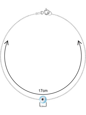 Coşar Silver Nazar Boncuklu Gümüş Rengi Kaplama Gümüş Bileklik