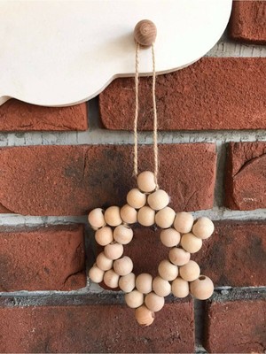 Emtory Home  Dekoratif Ahşap Boncuklu Yıldız