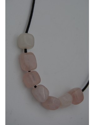 Stoneage Jewellery Pembe Kuvars Taşlı Metalsiz Kolye