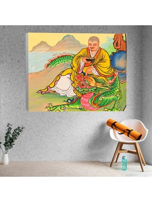 Deko Gonya Çin Tanrıları 3 Temalı Kanvas Tablo