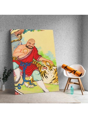 Deko Gonya Çin Tanrıları 4 Temalı Kanvas Tablo