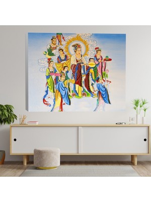 Deko Gonya Çin Tanrıları Temalı Kanvas Tablo