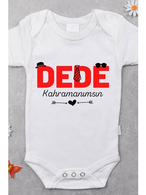 Limon Kahramanımsın Dede Desenli Kısa Kol Body