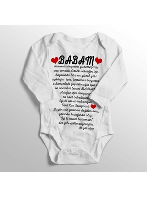 Limon Bebek Beyaz Babam Iyi Ki Benim Babamsın Ilk Göz Ağrın Baskılı Zıbın