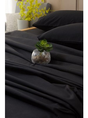 Mertim Ranforce Kumaş Lastikli Çarşaf Takımı 140x190 Siyah