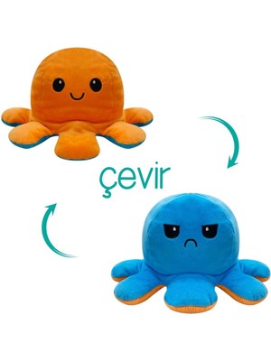 Erbilden Peluş Duygulu Ahtapot Oyuncak 17 cm Mavi