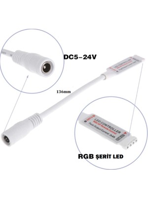 UniChrome Zauss Ir Uzaktan Kumandalı Şerit LED Dimmer LED Işık Kontrolü 12V/24