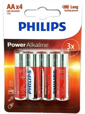 Phılıps Power Alkalin 4xaa 1.5VOLT Kalem Pil Lr6